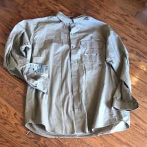 Columbia Men's Long Sleeve Button-Down Shirt - Olive Green